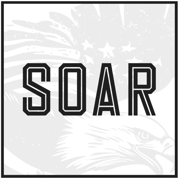 Soar text with pickleball shirt design in background