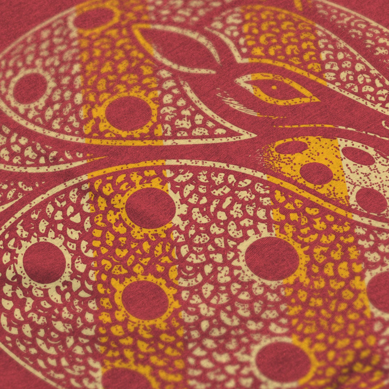 Close-up of Armor pickleball shirt in cardinal – armadillo graphic detail on back