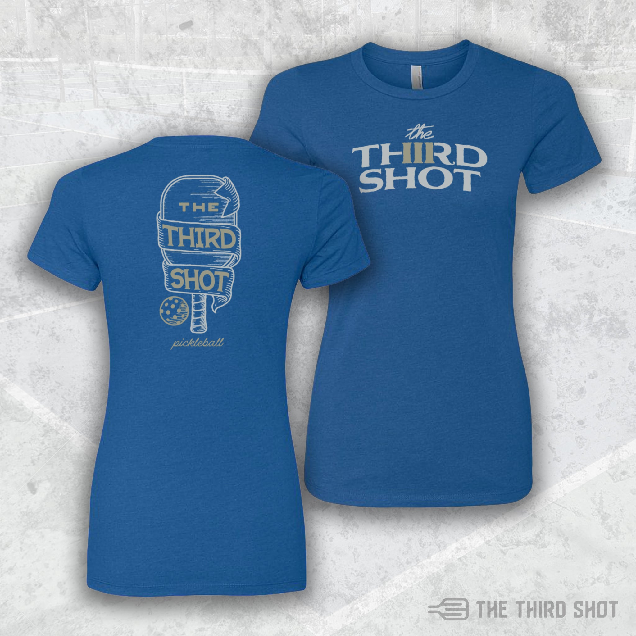 Women’s Foundry pickleball shirt in royal blue – athletic fit performance tee – cotton/poly blend