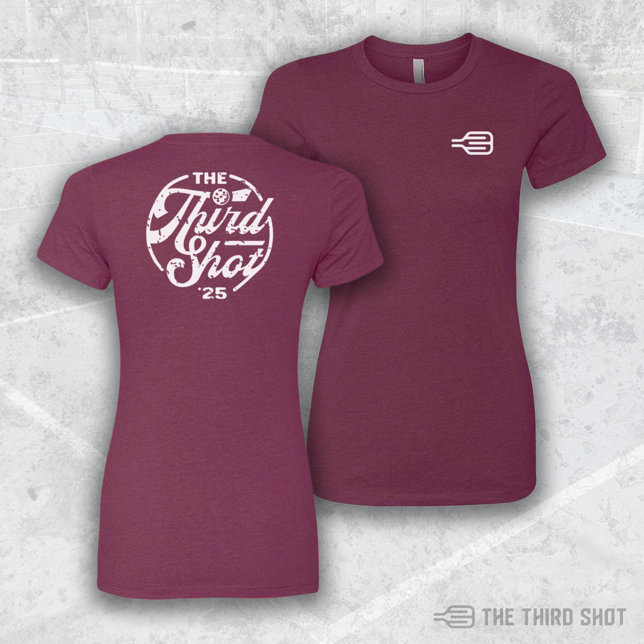 Women’s Heritage pickleball shirt in lush – Heritage pickleball shirt with retro logo and vintage color palette – cotton/poly blend