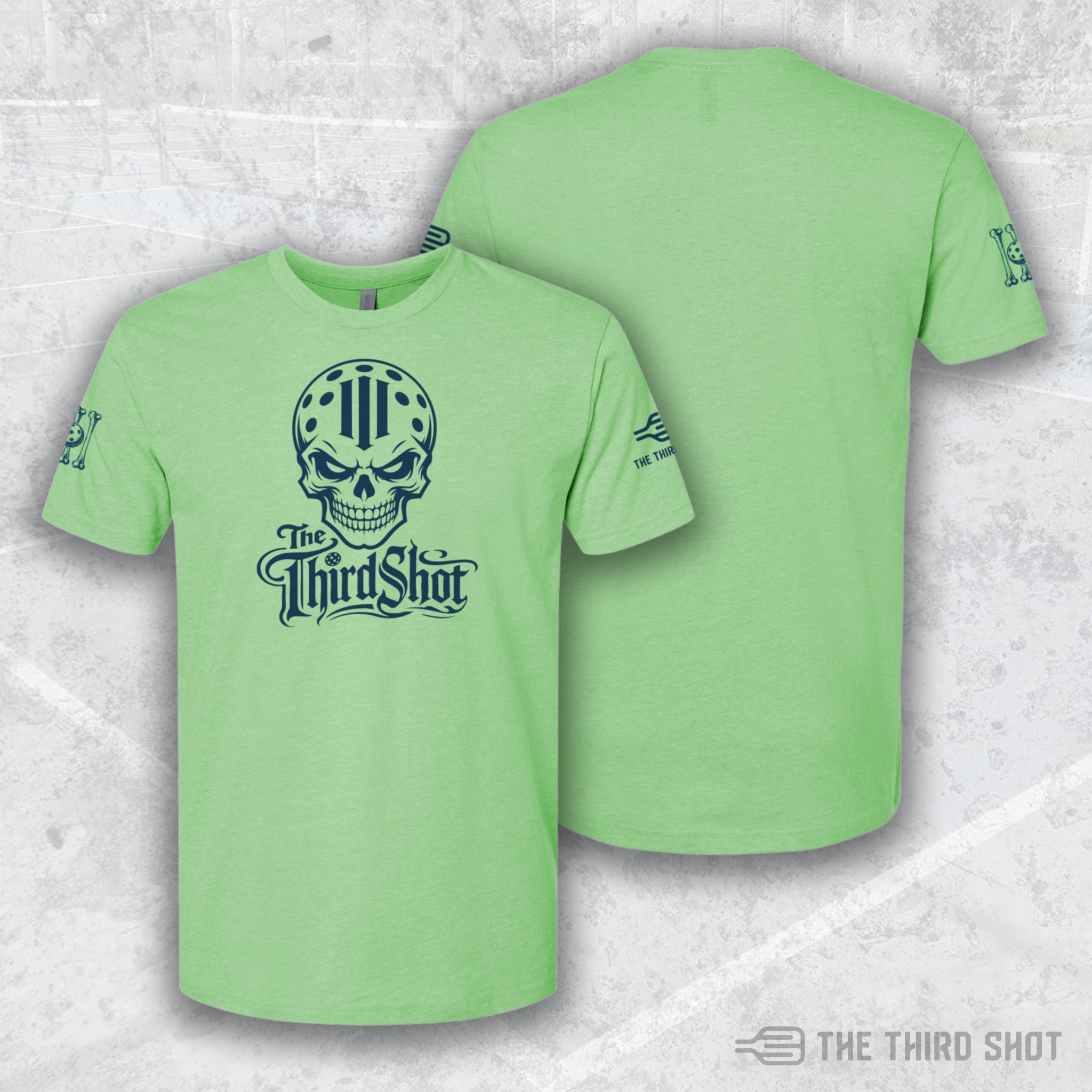 Men’s Reaper pickleball shirt in apple green – athletic fit performance tee – cotton/poly blend