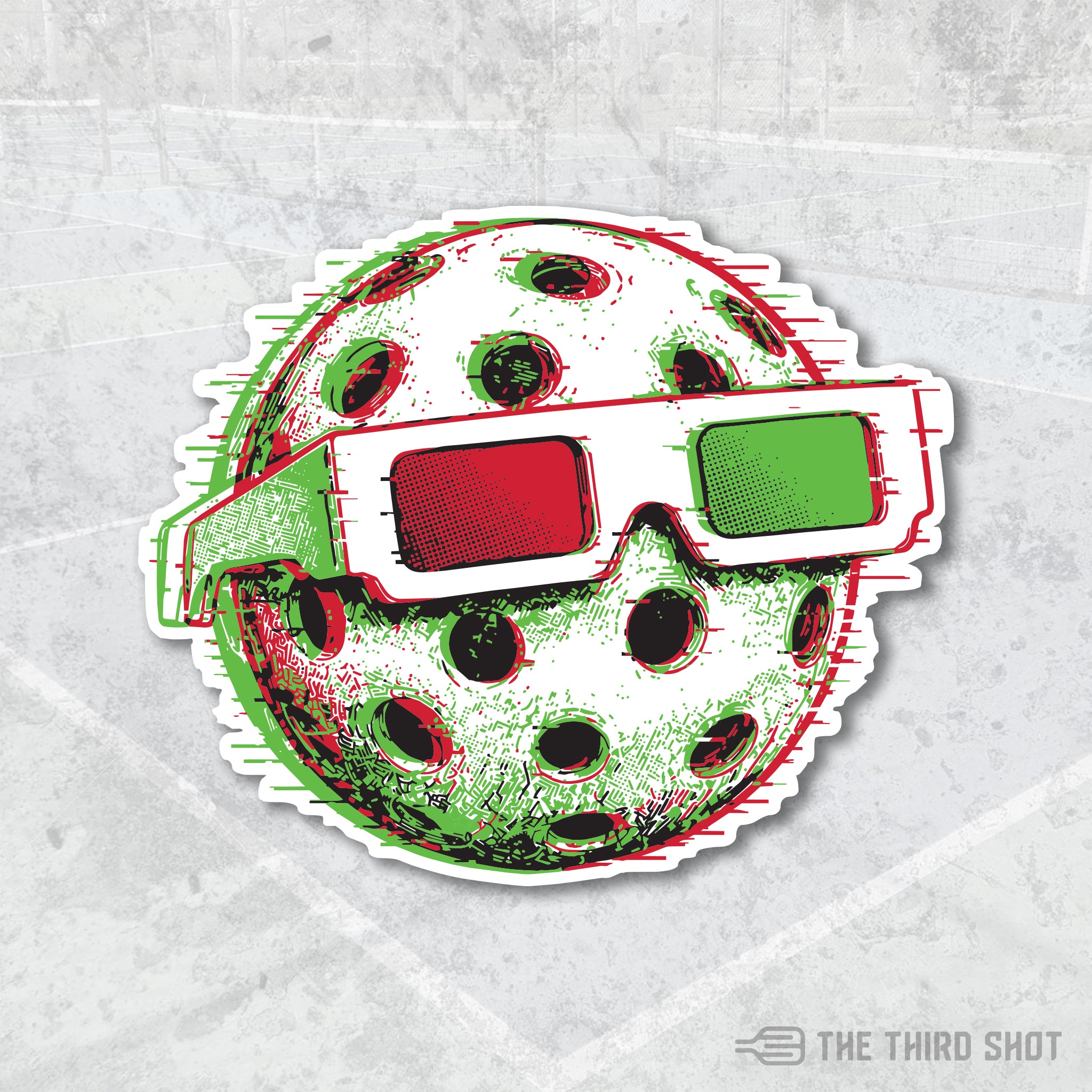 Glitch Classic Pickleball Sticker