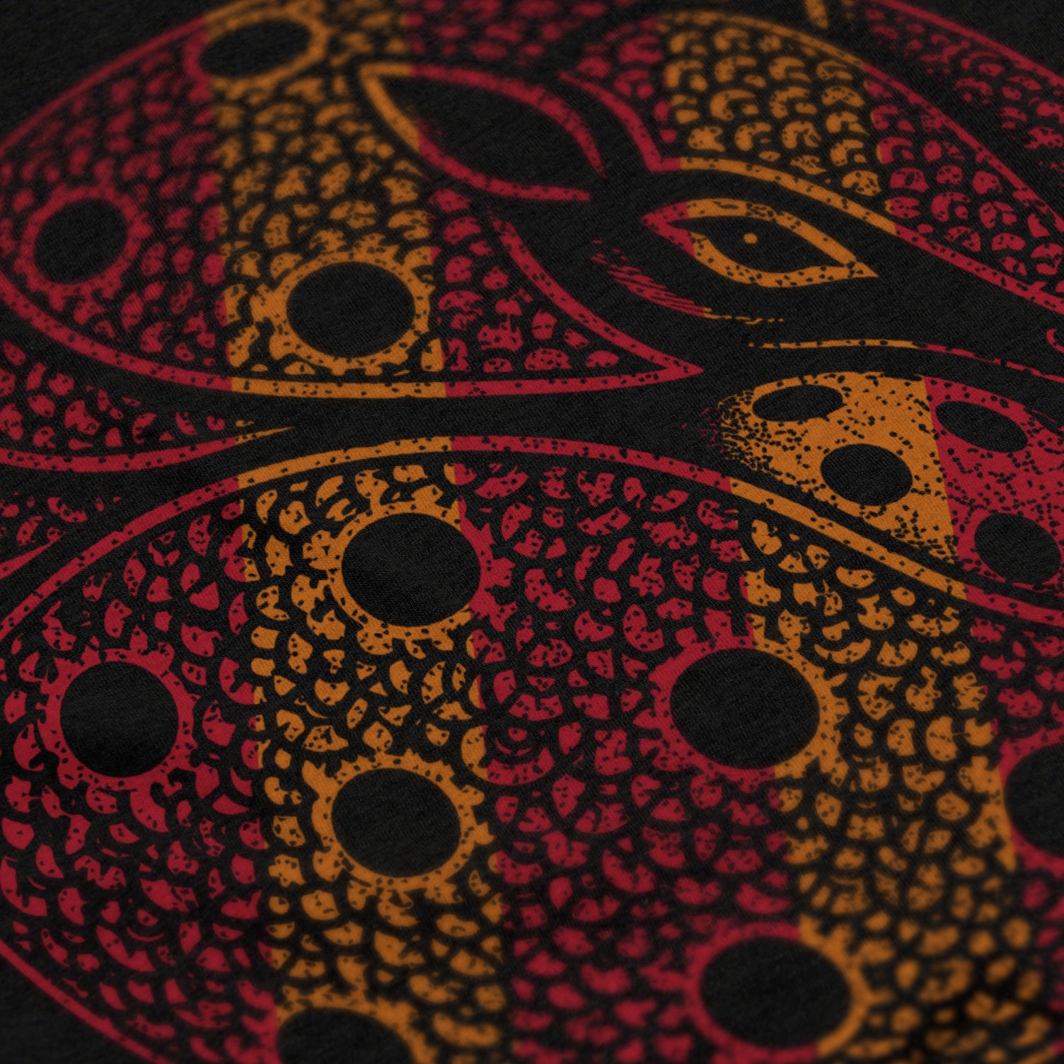 Close-up of Armor pickleball shirt in black – armadillo graphic detail on back