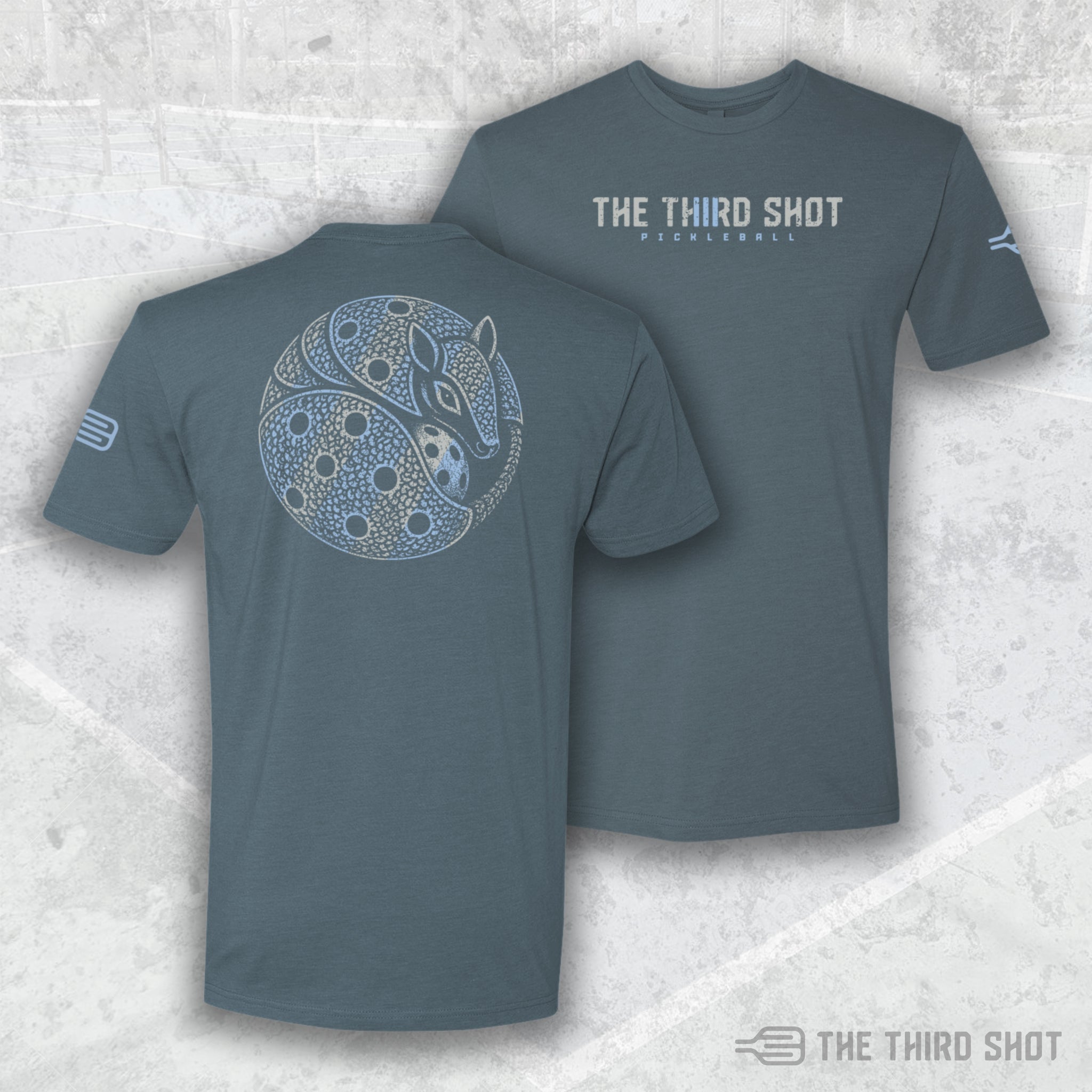 Men’s Armor pickleball shirt in slate – athletic fit performance tee – cotton/poly blend