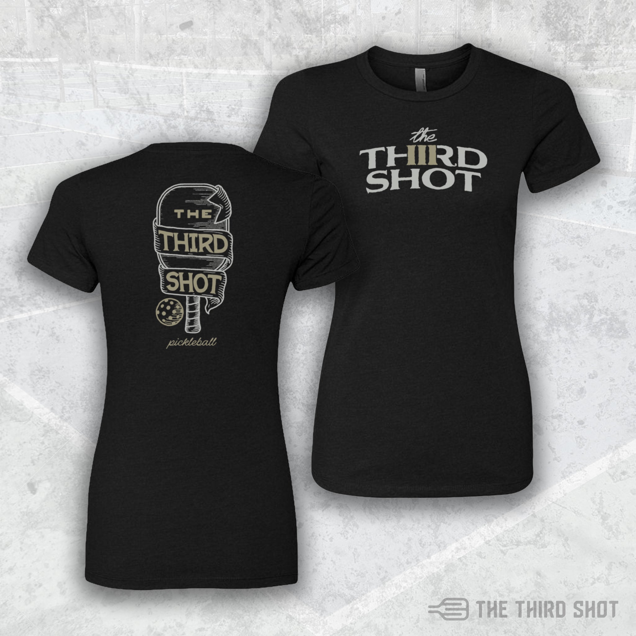 Women’s Foundry pickleball shirt in black – athletic fit performance tee – cotton/poly blend