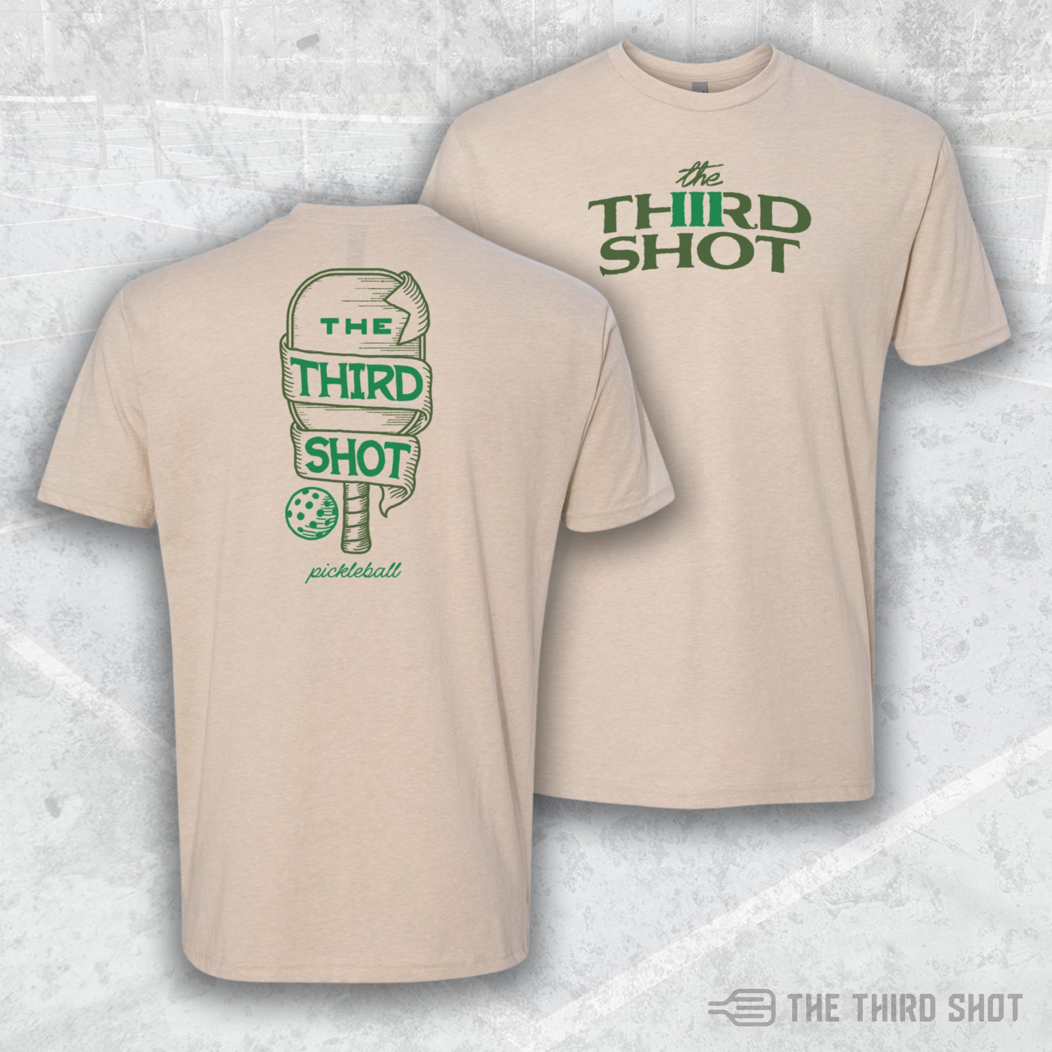 Men’s Foundry pickleball shirt in cream – athletic fit performance tee – cotton/poly blend