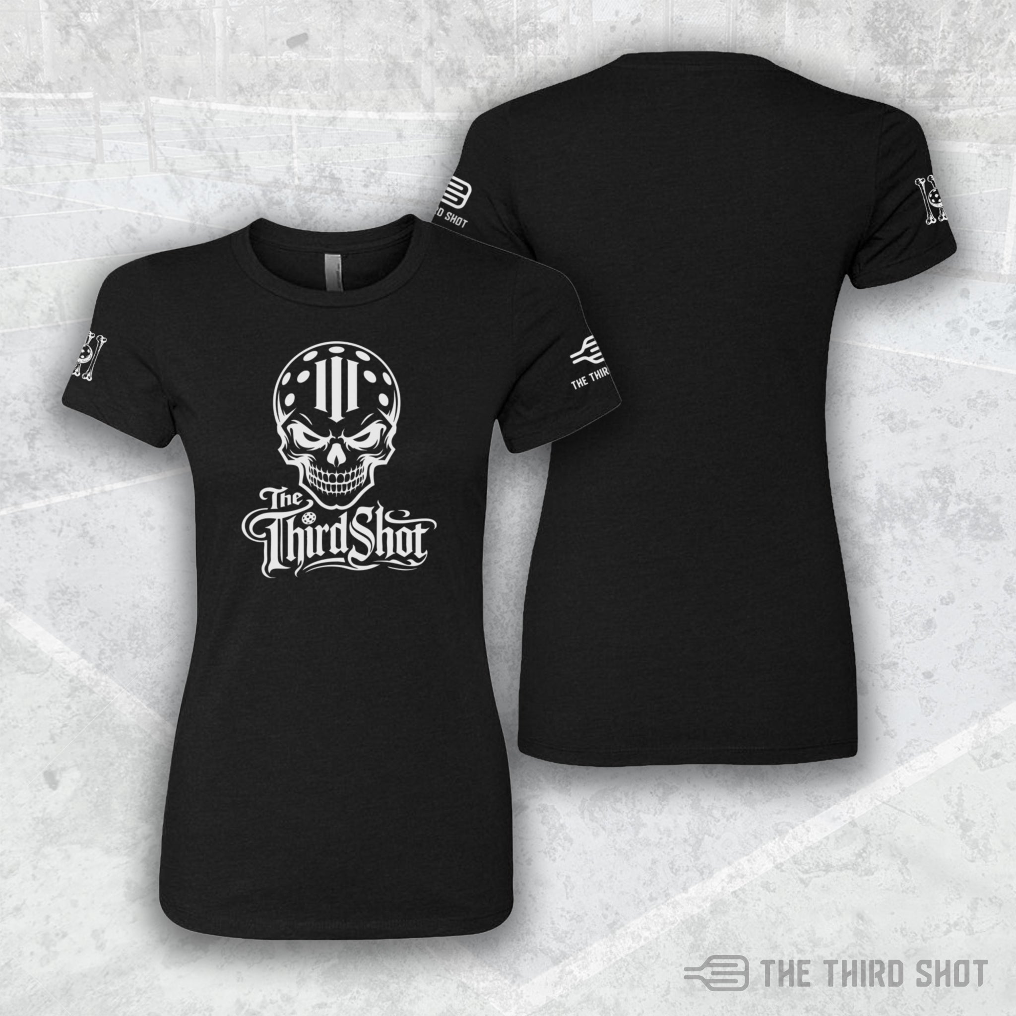 Women’s Reaper pickleball shirt in black – athletic fit performance tee – cotton/poly blend