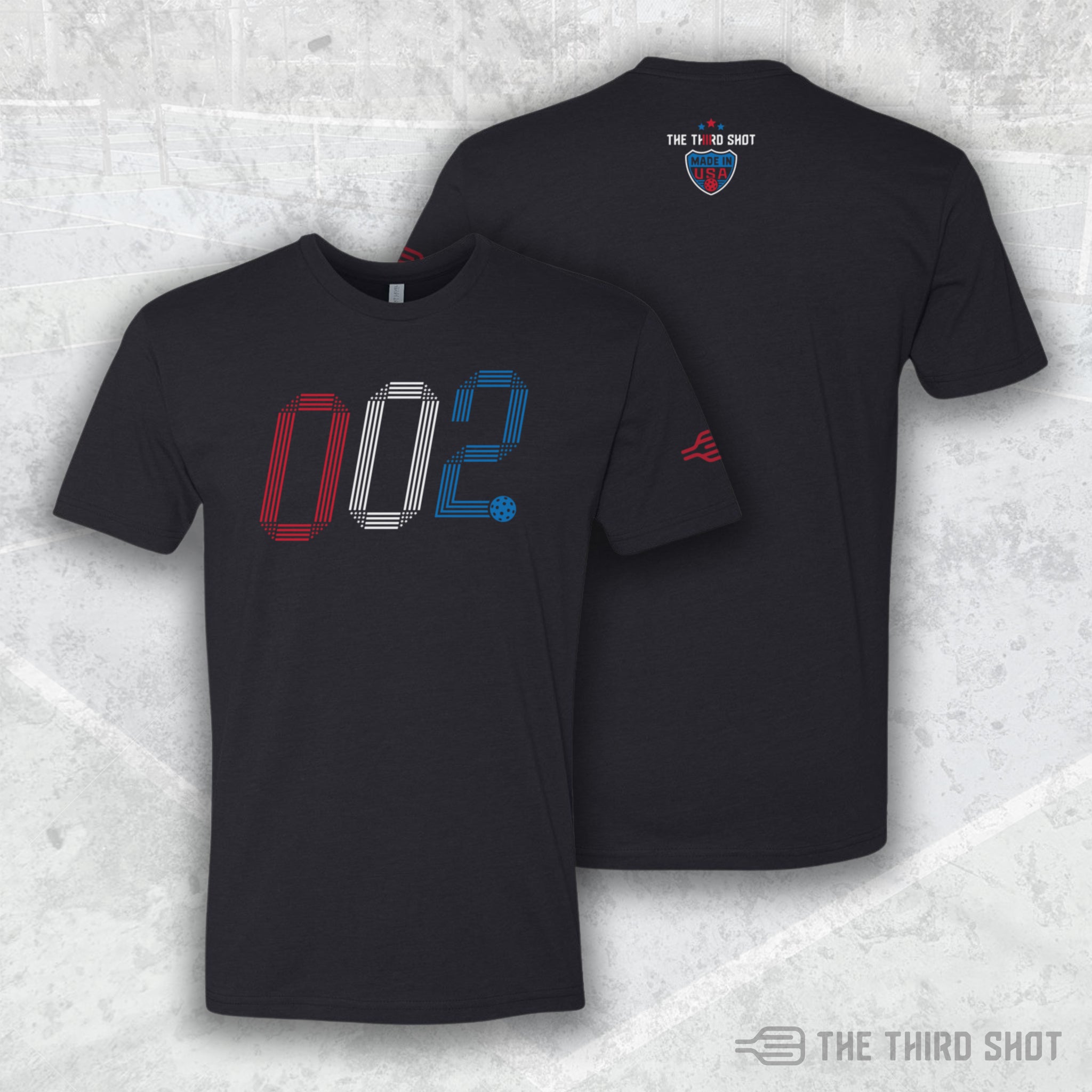 Men’s Rise pickleball shirt in black – athletic fit performance tee – cotton/poly blend