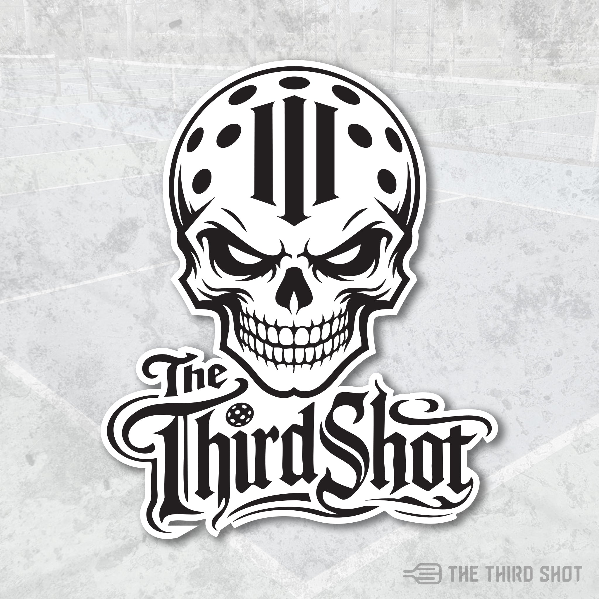 Reaper pickleball sticker – skull graphic detail